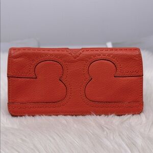 TORY BURCH Amelie Orange Fire Envelope Wallet